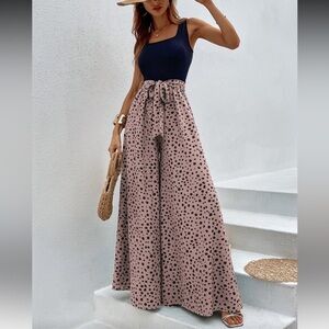 Dalmatian Print Wide-Leg Jumpsuit